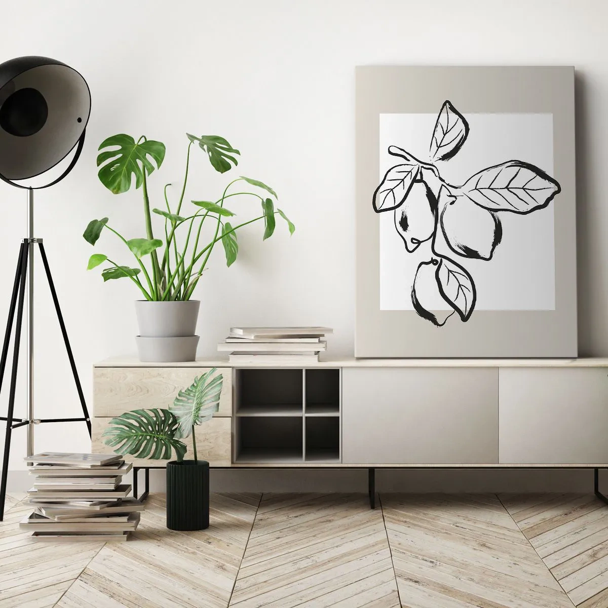 Canvastavla - Bild på duk - Där citronen mognar... - 55x100 cm