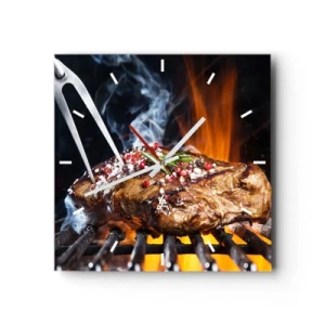 Väggklocka - Klocka på glas - Saftiga och doftande - 40x40 cm