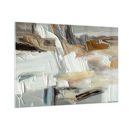 Glastavla - Bild på glas - Färgstarka lager på lager - 100x70 cm