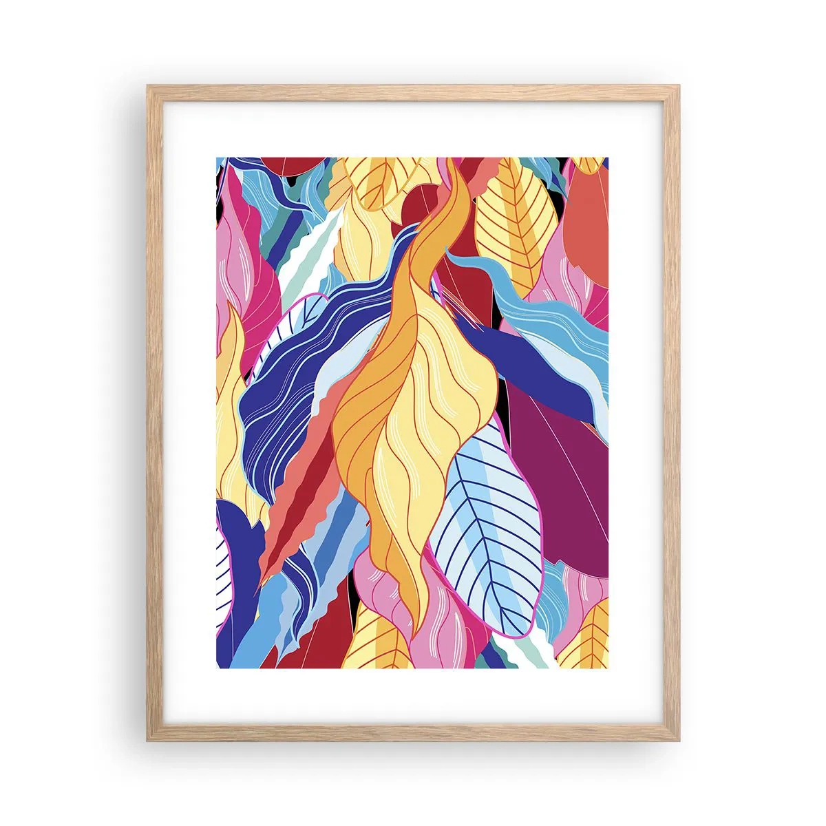 Affisch i ram av ljusek - Färgglad röra - 40x50 cm