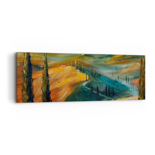 Canvastavla - Bild på duk - Toskanskt landskap - 90x30 cm