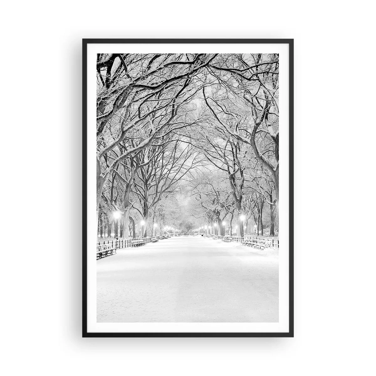 Affisch i svart ram - De fyra årstiderna - vinter - 70x100 cm