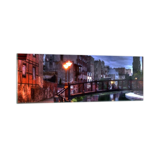 Glastavla - Bild på glas - Du kände inte Bydgoszcz från denna sida - 90x30 cm