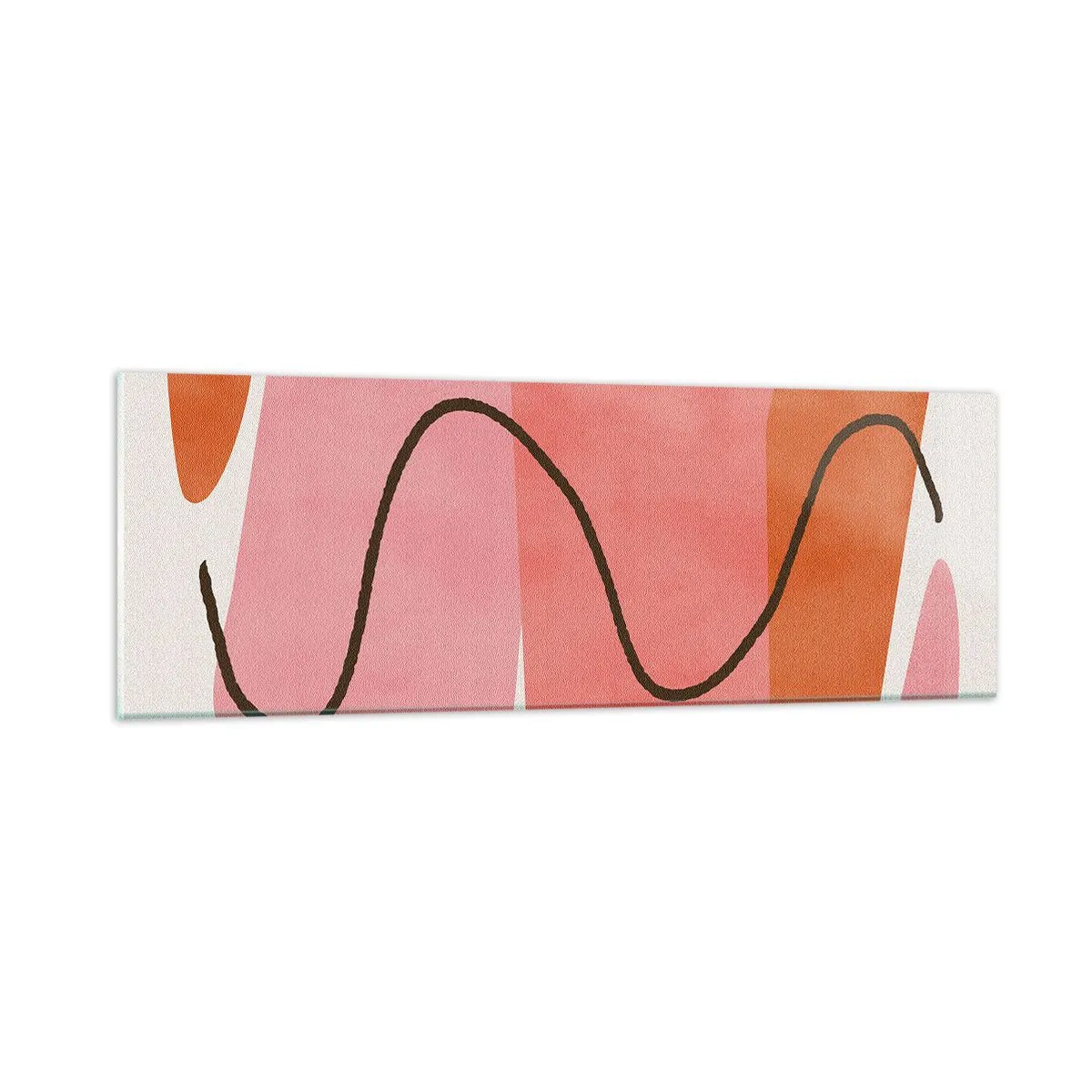 Glastavla - Bild på glas - Formernas mjuka rörelse - 90x30 cm