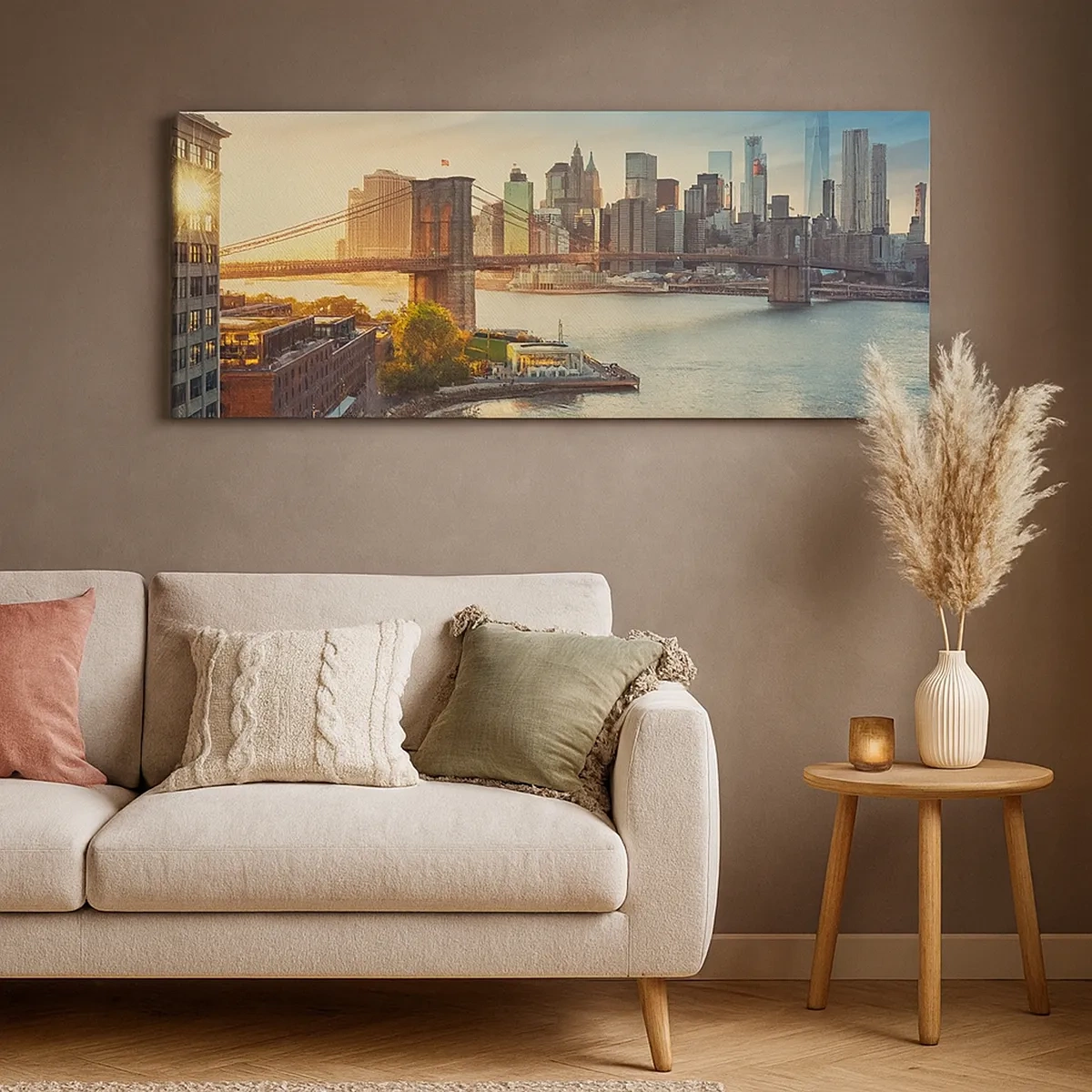 Canvastavla - Bild på duk - Storstadsgryning - 30x30 cm