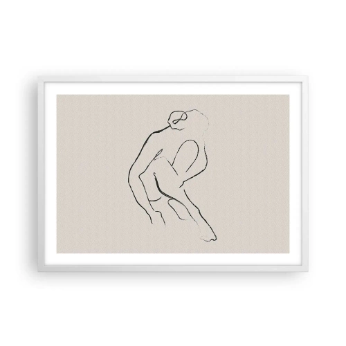 Affisch i vit ram - Intim skiss - 70x50 cm