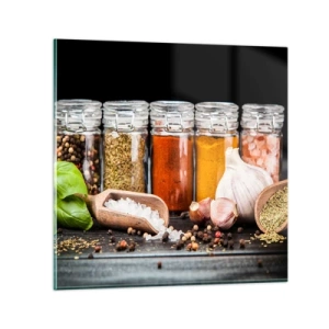 Glastavla - Bild på glas - Så att livet har smak - 70x70 cm