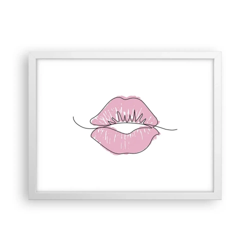 Affisch i vit ram - Redo att kyssas? - 40x30 cm