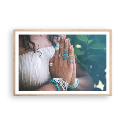 Affisch i ram av ljusek - Välkommen till existensens centrum - 91x61 cm