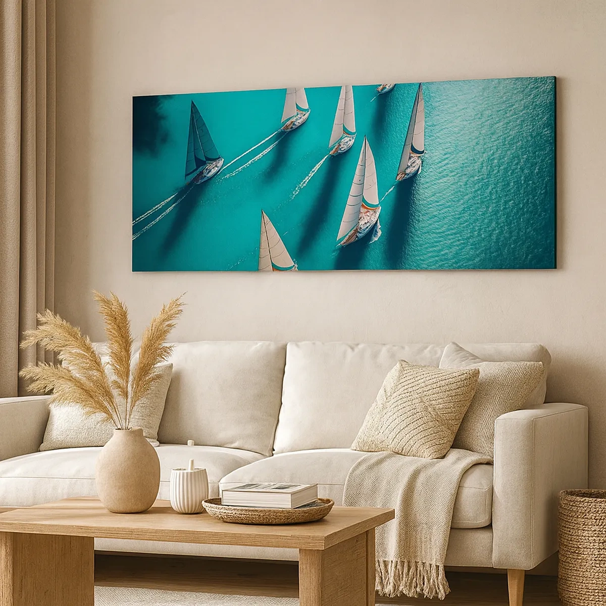 Canvastavla - Bild på duk - Tävla med vinden - 30x30 cm