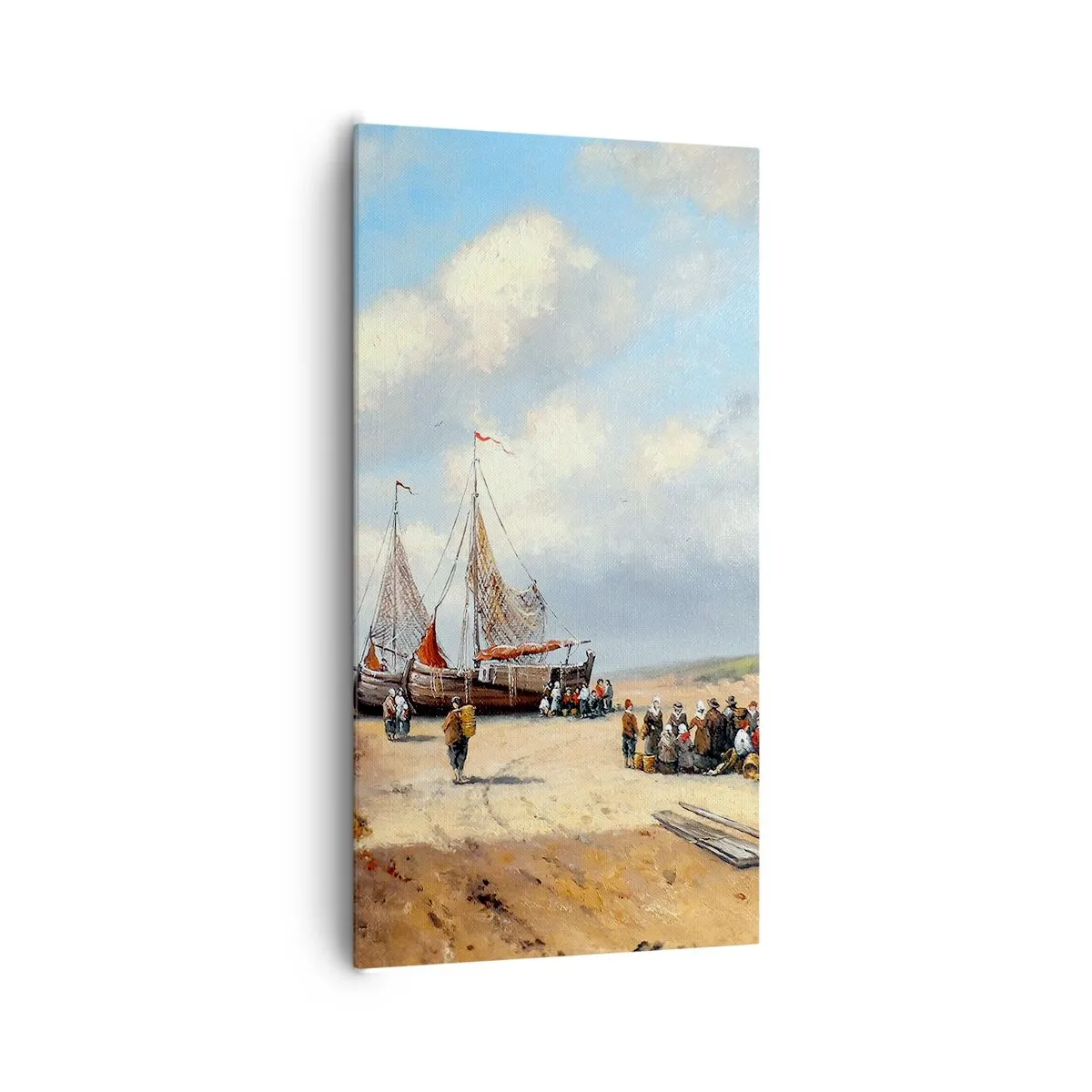 Canvastavla - Bild på duk - Efter en lyckad fångst - 65x120 cm