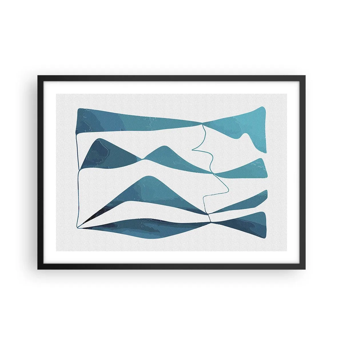 Affisch i svart ram - Abstraktion: en turkos förening - 70x50 cm