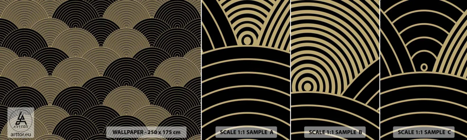 Provbit av självhäftande fototapet Deluxe Sticker - Enighet i mångfald - Abstraktion, Grafik, distrikt - 100x30 cm