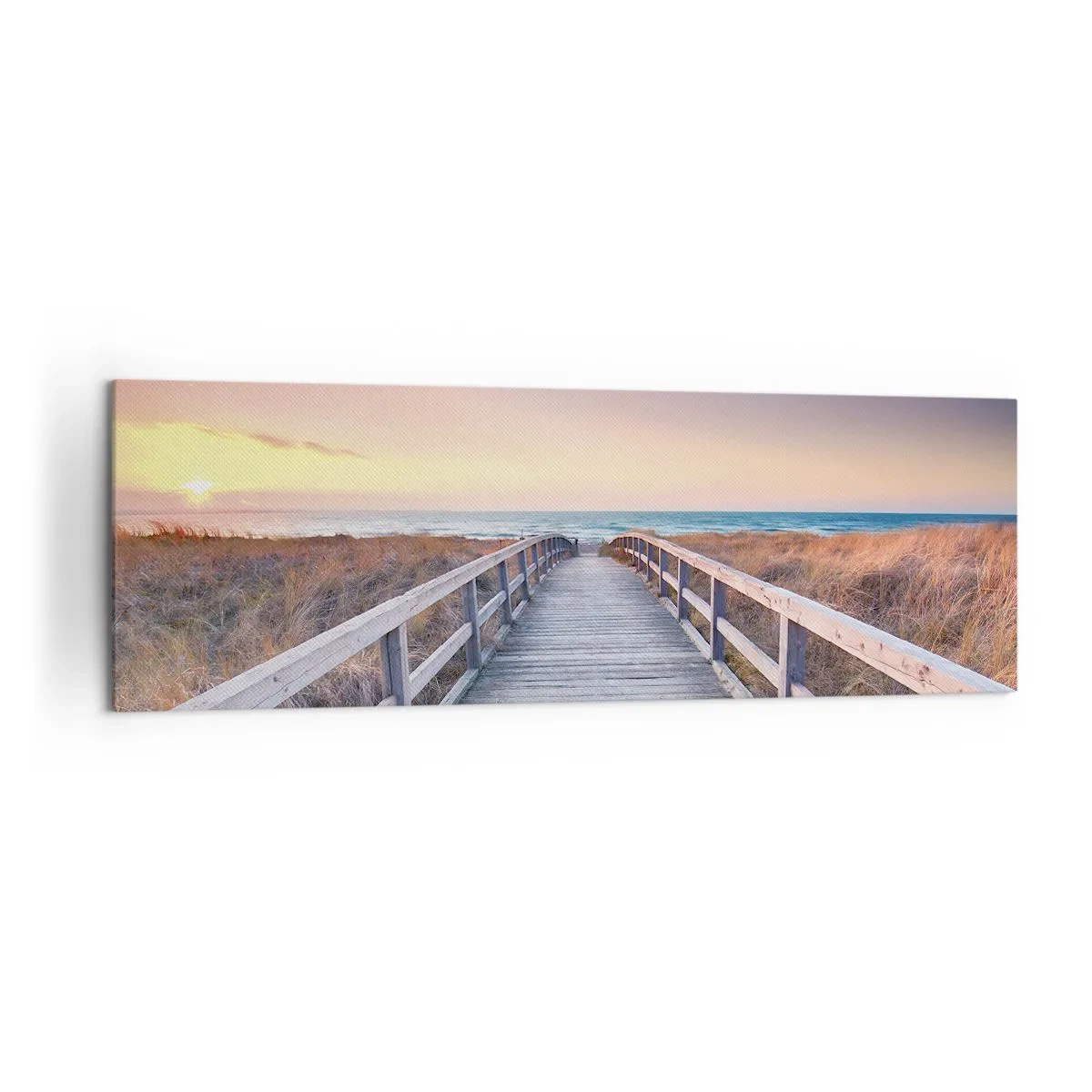 Canvastavla - Bild på duk - Kvällssken i Östersjön - 160x50 cm
