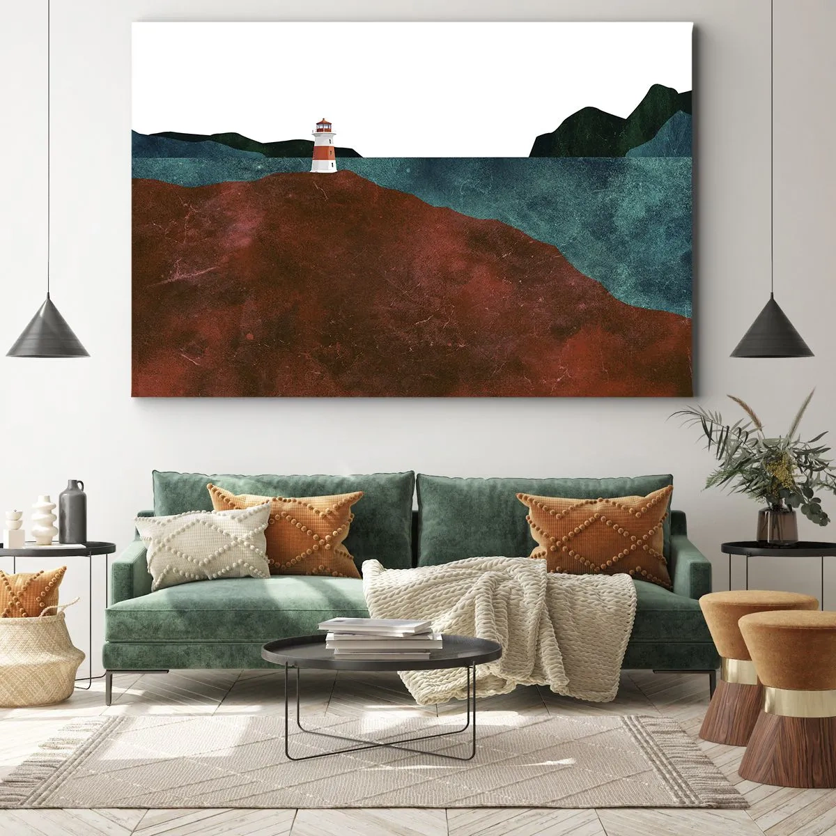 Canvastavla - Bild på duk - Med blicken riktad mot havet - 70x50 cm