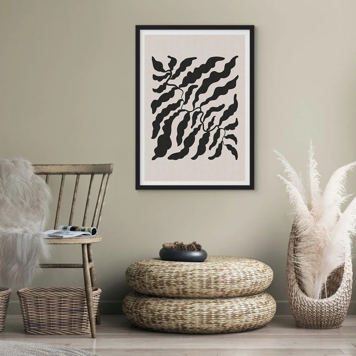 Affisch i svart ram - Kvadratens natur - 40x50 cm