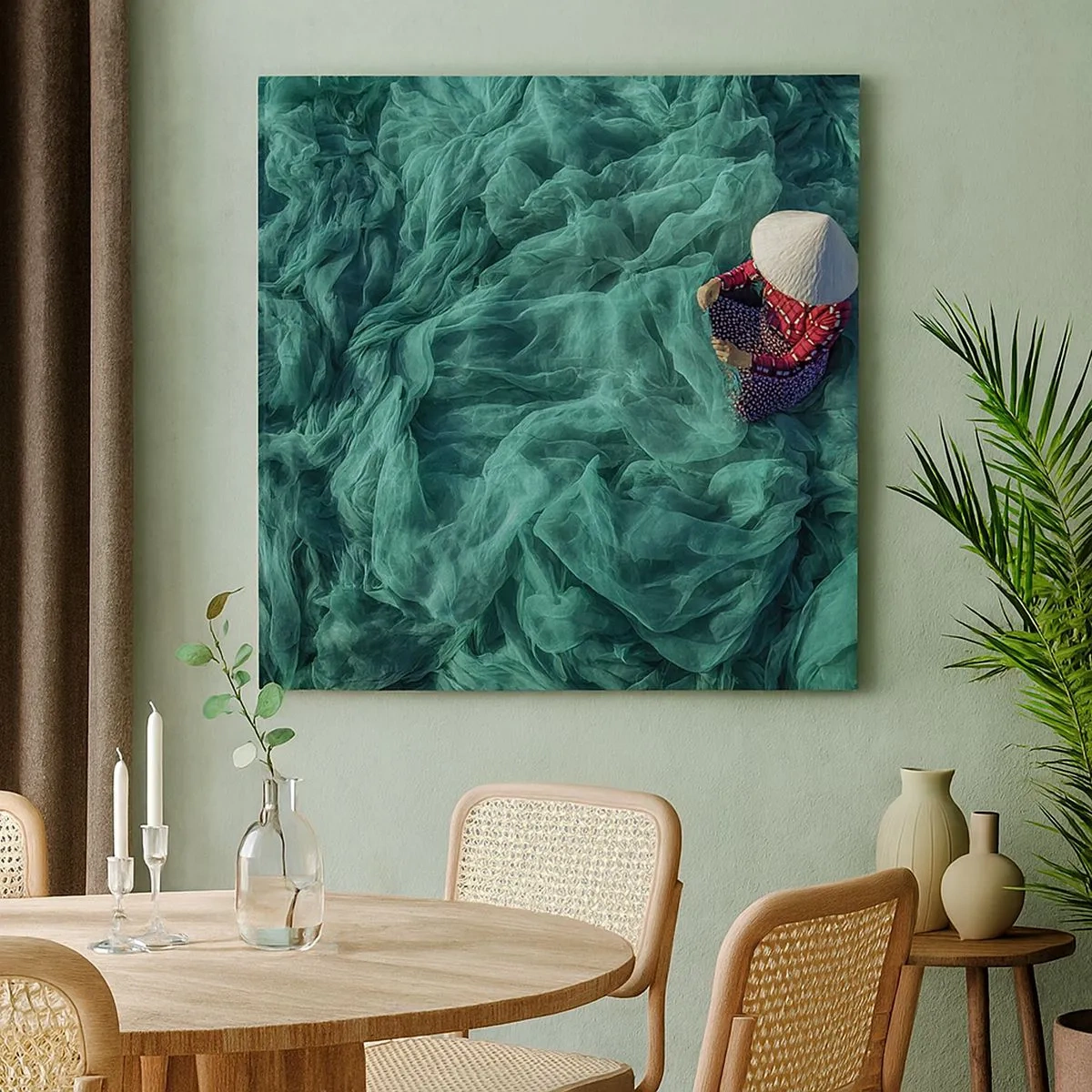 Canvastavla - Bild på duk - I nätens hav - 30x30 cm