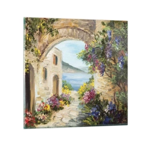 Glastavla - Bild på glas - Kustprovinsens charm - 50x50 cm