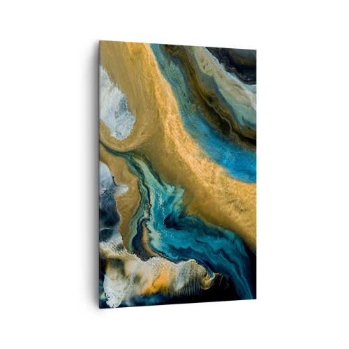 Canvastavla - Bild på duk - Blå – gul – ömsesidiga influenser - 80x120 cm