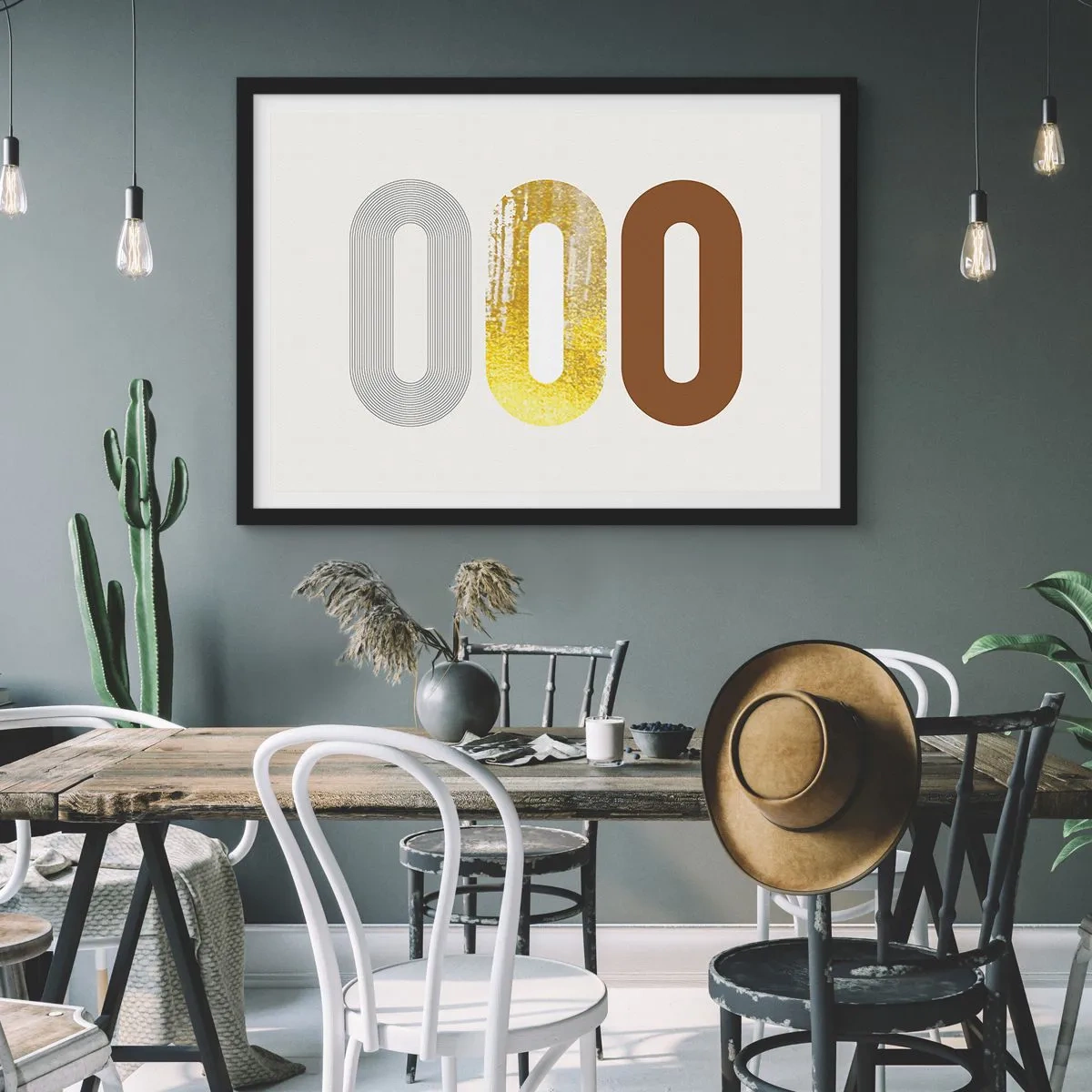 Affisch i svart ram - Ooo! - 50x40 cm