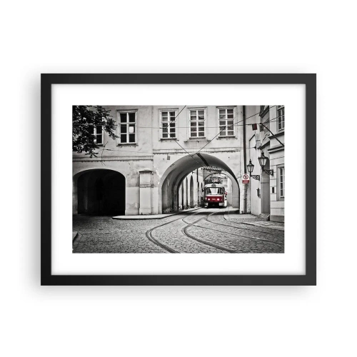Affisch i svart ram - Genom stadens labyrint - 40x30 cm