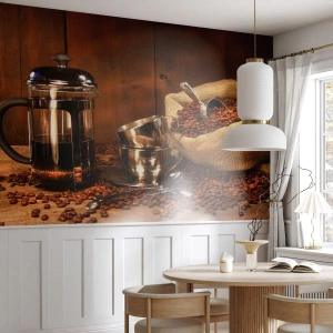 Fototapet Premium Canvas - Kaffets charm - arom och smak - Gastronomi, Kaffe, Kaffekanna - 500x350 cm
