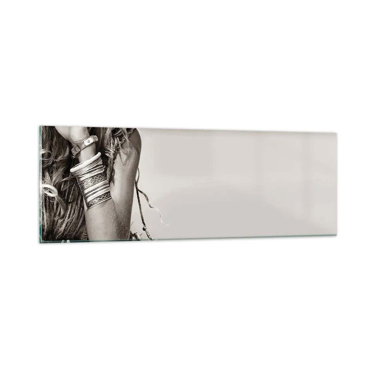 Glastavla - Bild på glas - Som flickorna brukar - 90x30 cm