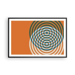 Affisch i svart ram - Abstrakt cirkulär variation - 91x61 cm