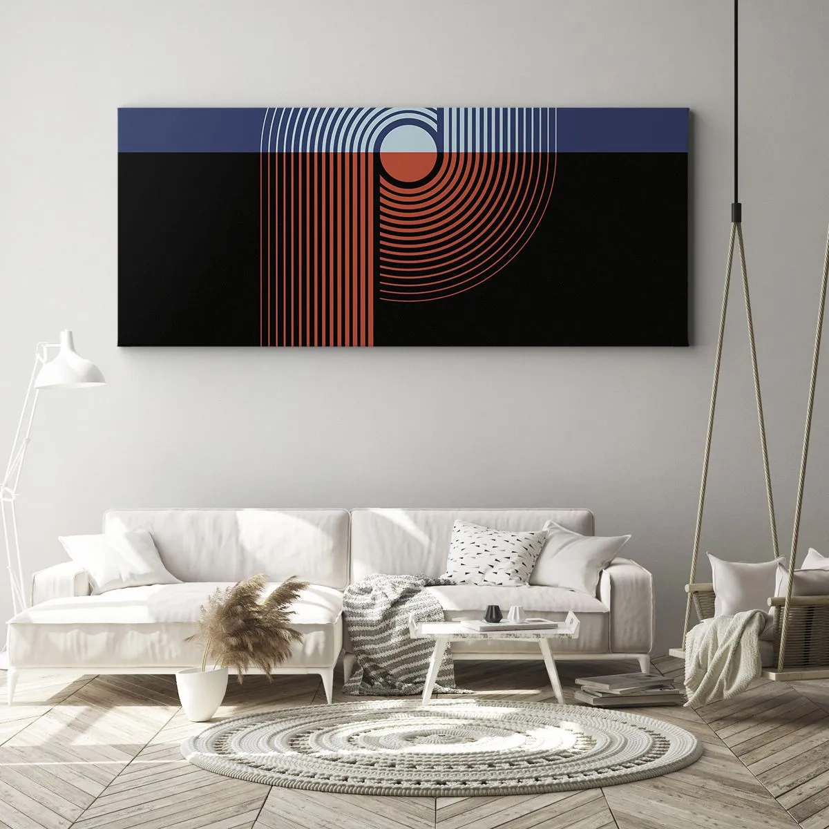 Canvastavla - Bild på duk - I en geometrisk kläm - 160x50 cm