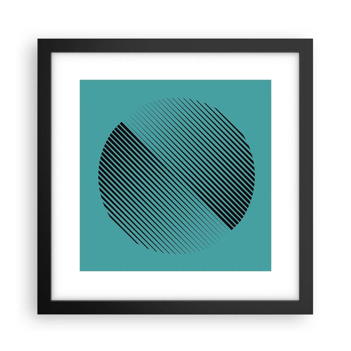 Affisch i svart ram - Cirkeln - en geometrisk variation - 30x30 cm