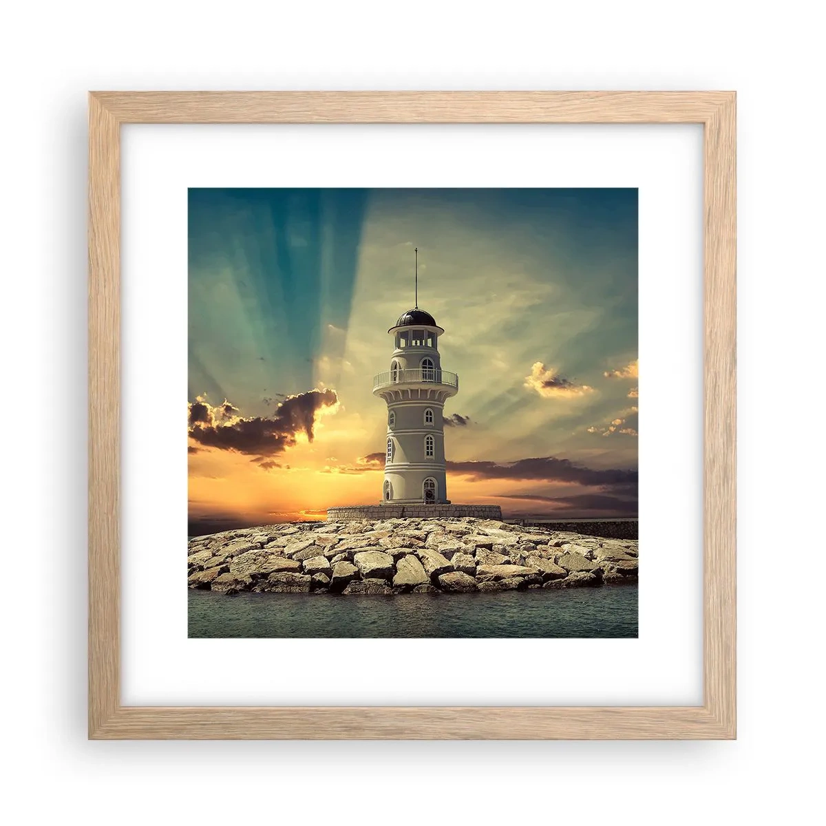 Affisch i ram av ljusek - Ljus - Godhet - Skönhet - 30x30 cm