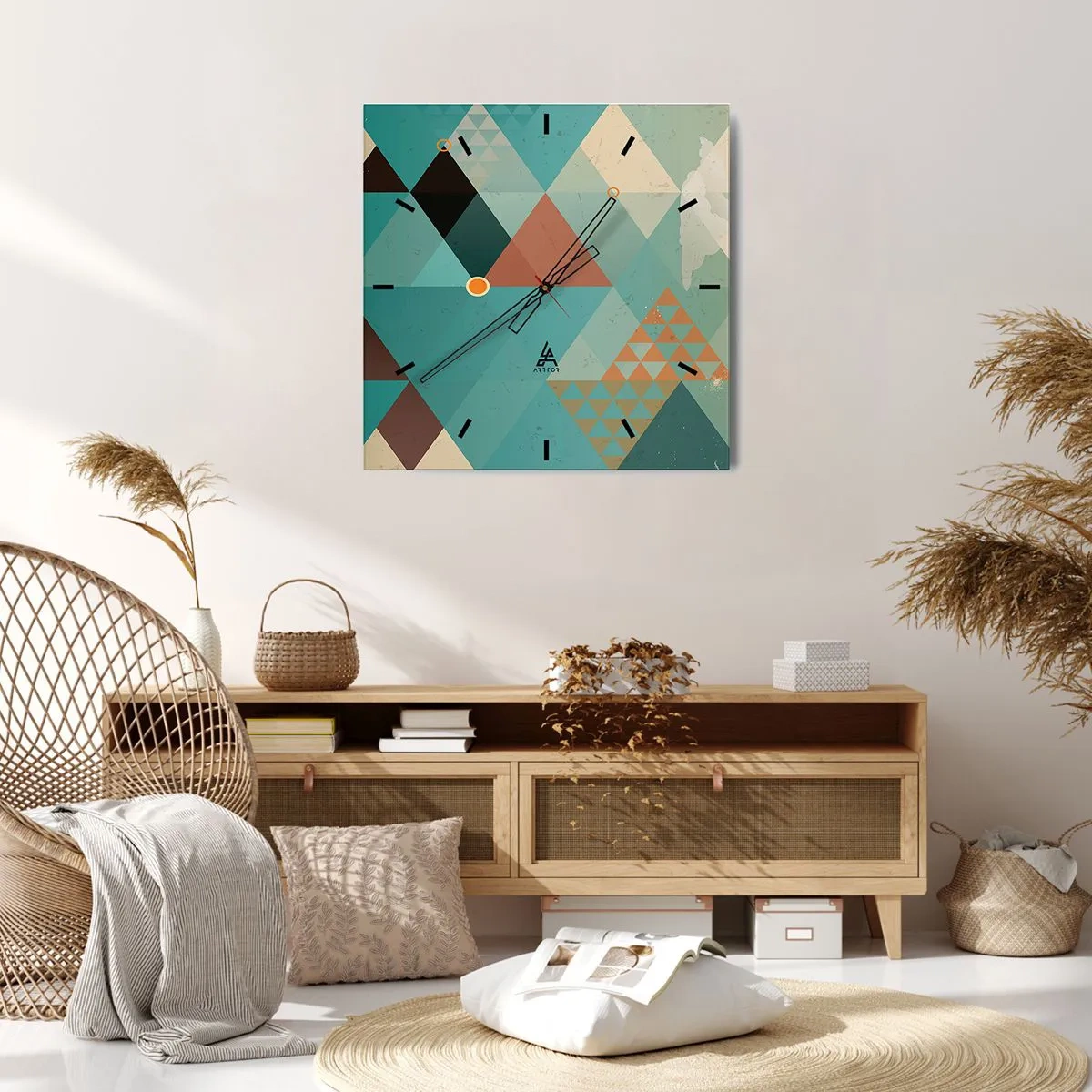 Väggklocka - Klocka på glas - Mångfaldens enighet, enighetens mångfald - 40x40 cm