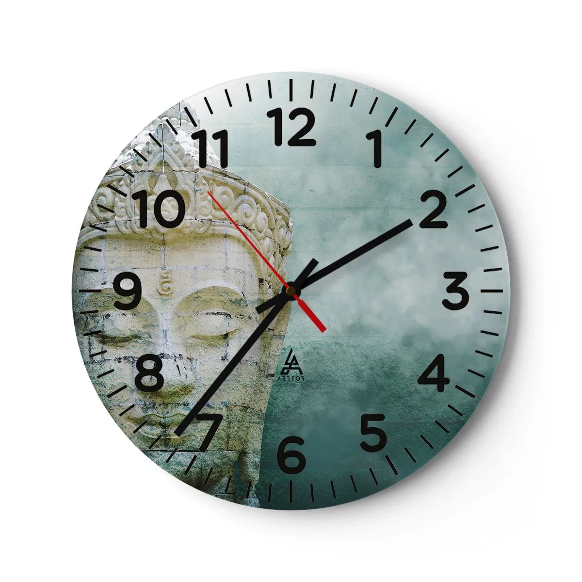 Väggklocka - Klocka på glas - På jakt efter ljus - 30x30 cm