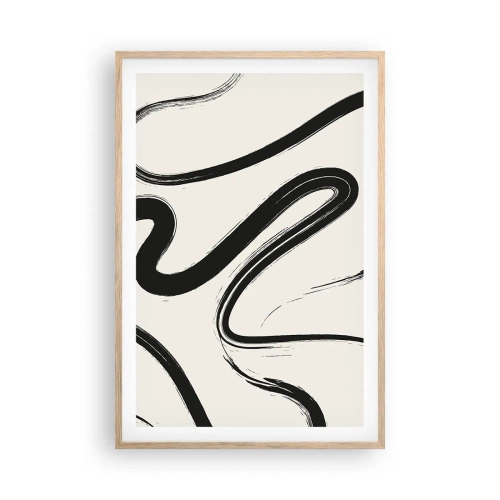 Affisch i ram av ljusek - Svart och vit elegans - 61x91 cm