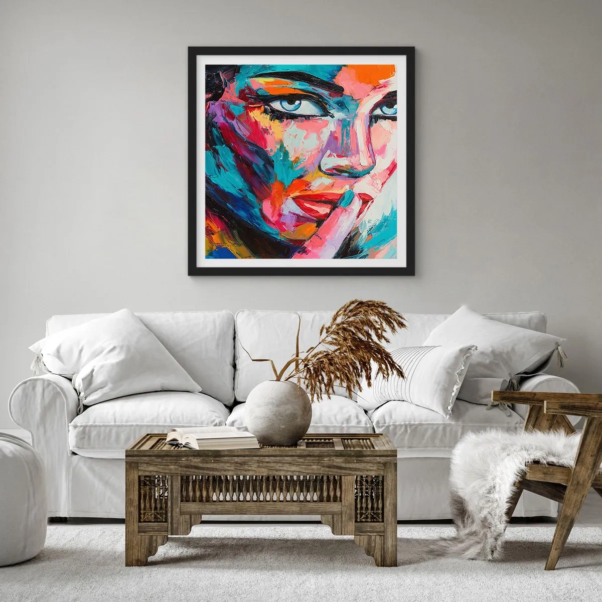 Affisch i svart ram - Vår första hemlighet - 60x60 cm