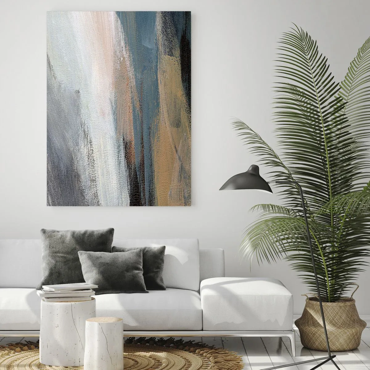 Glastavla - Bild på glas - Abstraktion: nordligt landskap - 70x100 cm