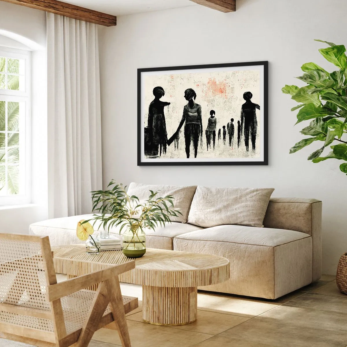 Affisch i svart ram - Mot ensamhet - 100x70 cm