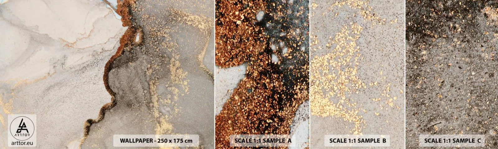 Fototapet Prov Standard Eco - På färgernas gräns - Abstraktion, Bit, Modern konst - 100x30 cm