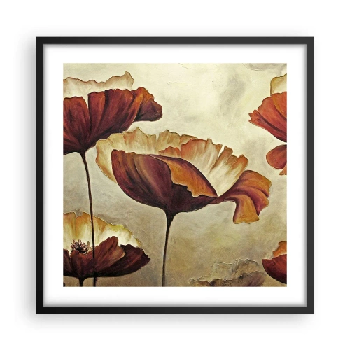 Affisch i svart ram - Ängsblommor - 50x50 cm