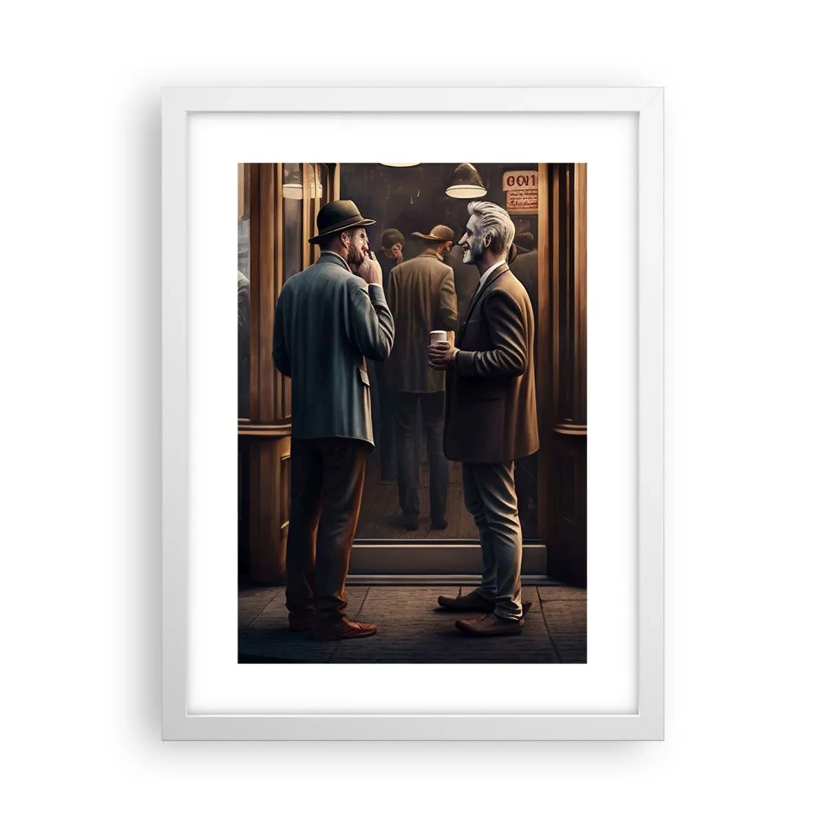 Affisch i vit ram - En bra stund på dagen - 30x40 cm