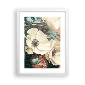 Affisch i vit ram - Viskningar av vallmo - 30x40 cm