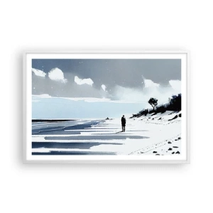 Affisch i vit ram - Ensam - 91x61 cm