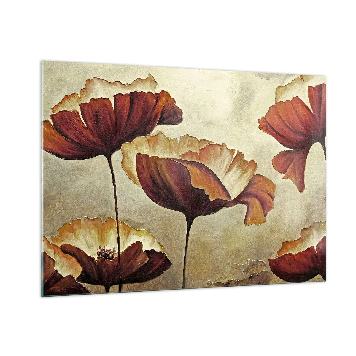 Glastavla - Bild på glas - Ängsblommor - 100x70 cm