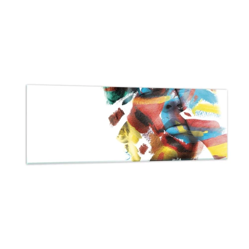 Glastavla - Bild på glas - Färgrik personlighet - 90x30 cm