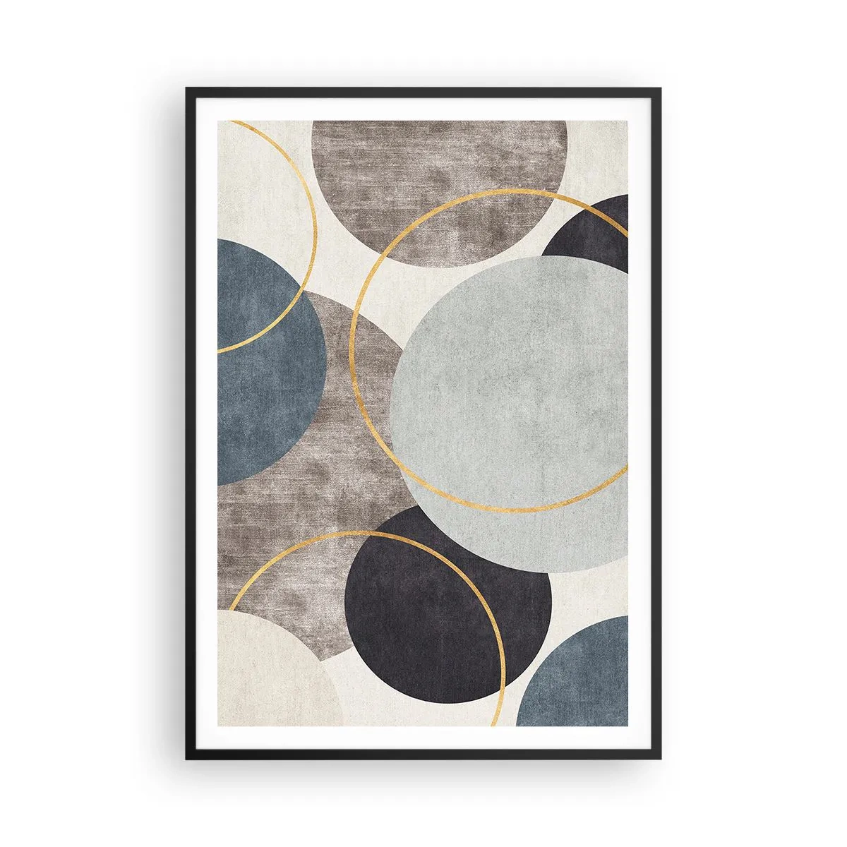 Affisch i svart ram - Cirkel efter cirkel - 70x100 cm