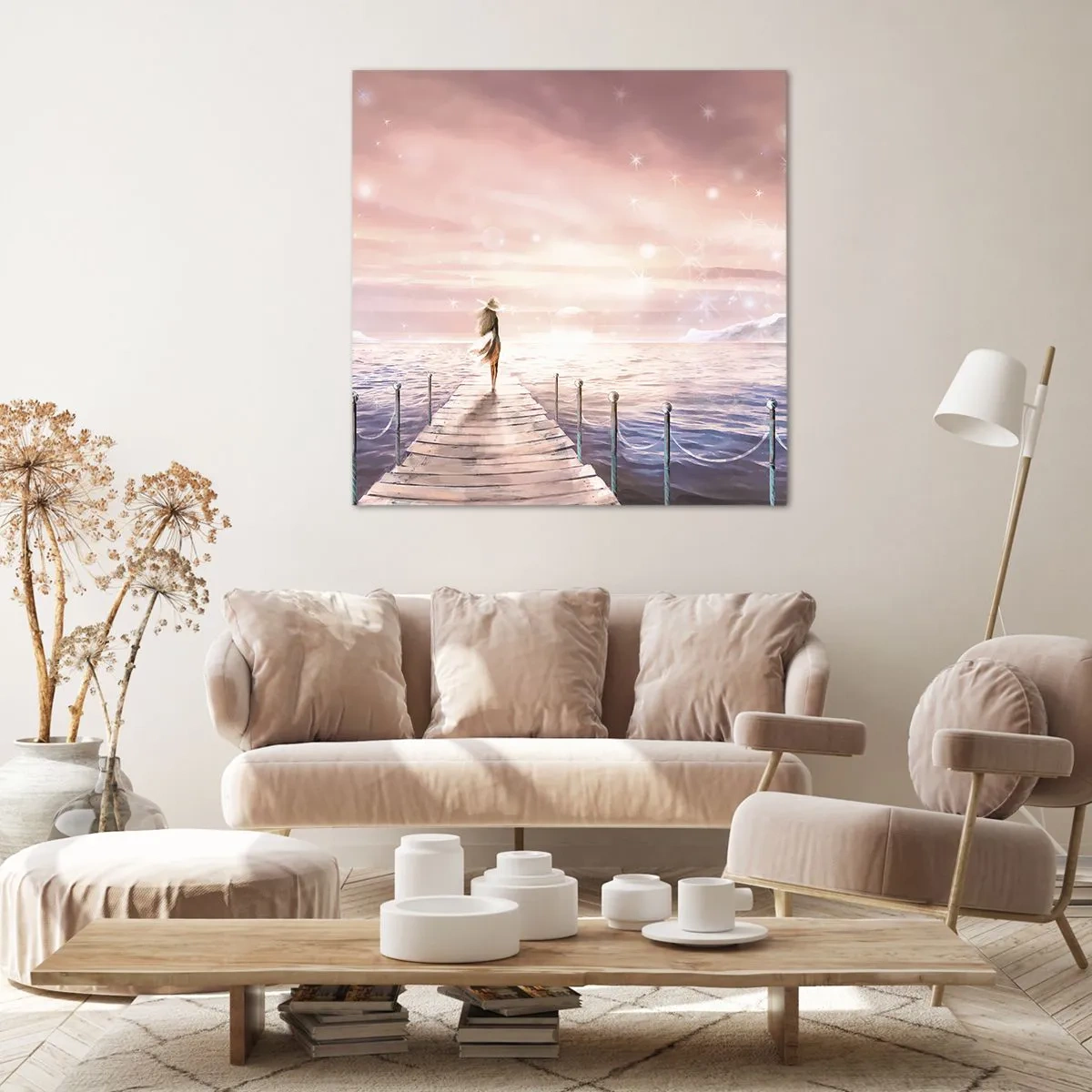 Canvastavla - Bild på duk - I drömmens ljus - 60x60 cm