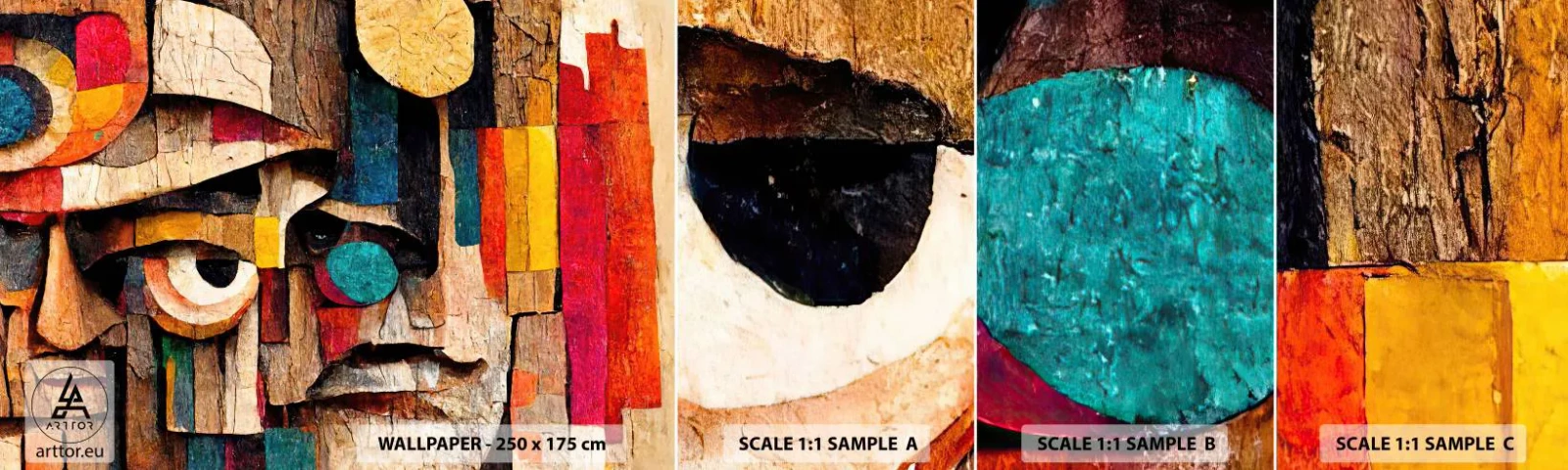 Fototapet Prov Standard Eco - Jag ser dig... - Abstraktion, Trä, Skulptur - 100x30 cm