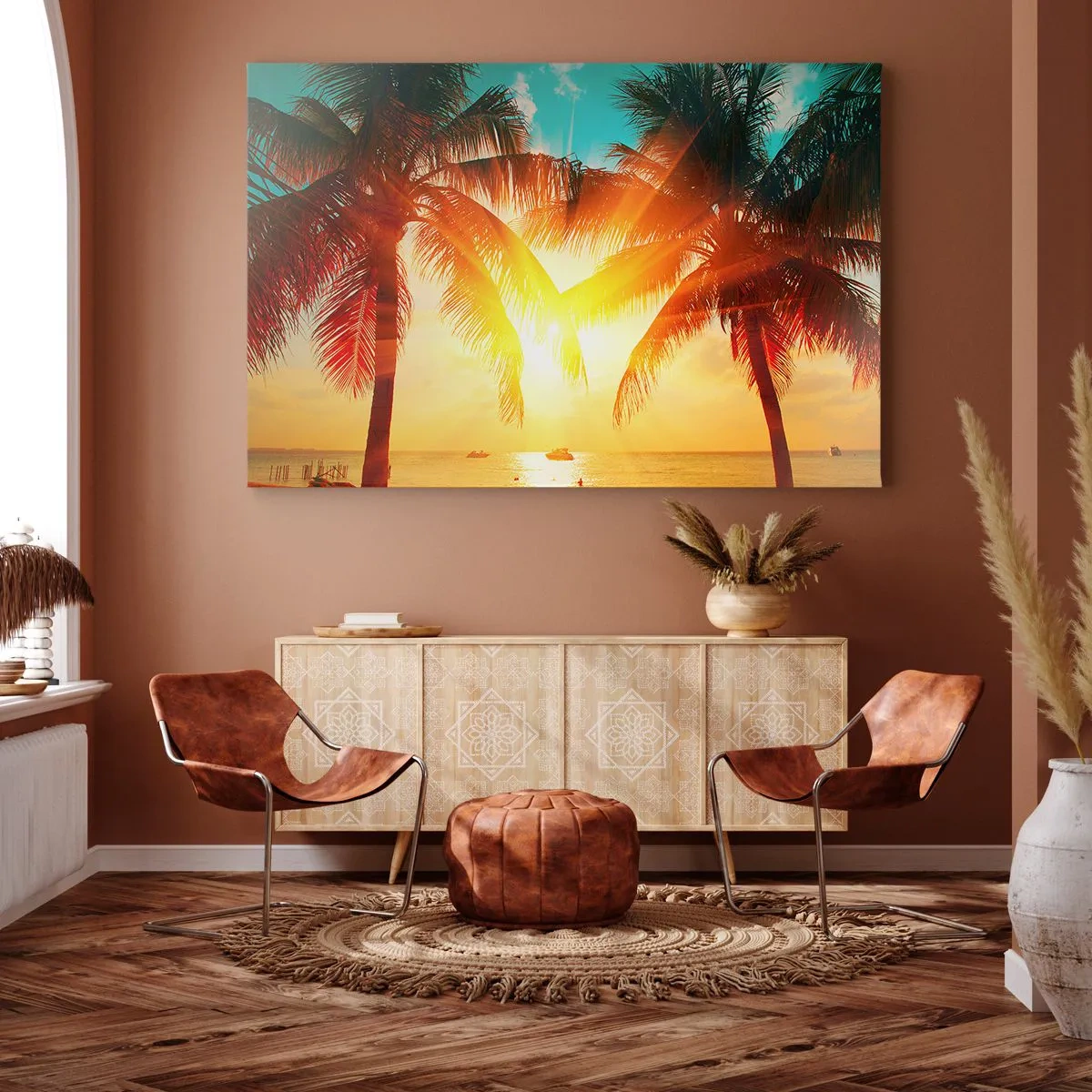 Canvastavla - Bild på duk - Exotisk par - 100x70 cm