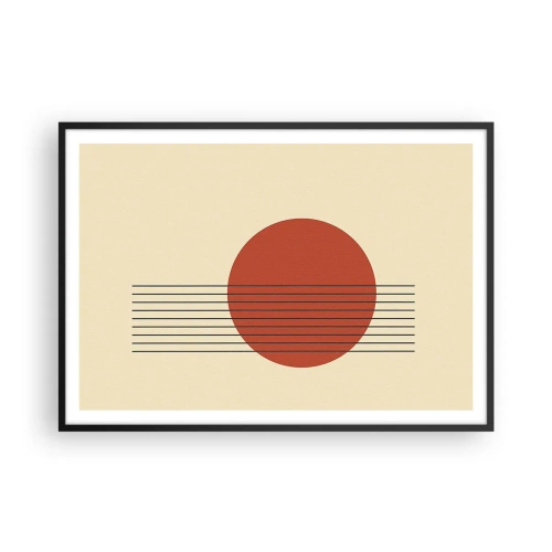 Affisch i svart ram - Cirkel och linjer - 100x70 cm