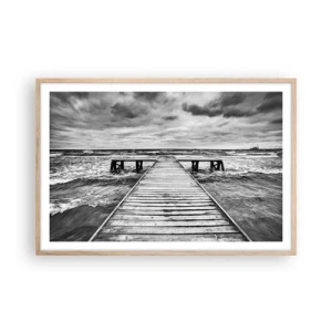 Affisch i ram av ljusek - Jag väntar på vind som blåser bort... - 91x61 cm